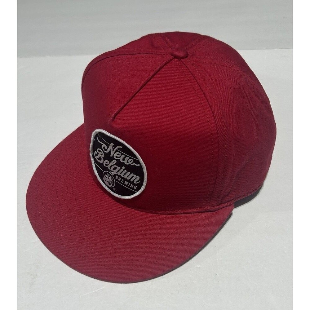 New Belgium Brewing Red Snapback Hat Employee Owned Cotton Cap